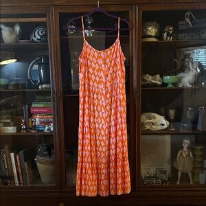 J. Crew Orange Patterned Maxi Dress